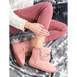 Queentina Topli mukluki s ukrasom ružičasta 1