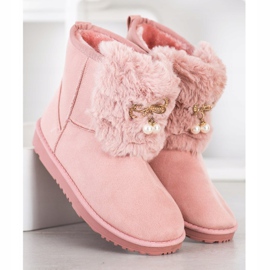 Queentina Topli mukluki s ukrasom ružičasta 2
