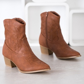 SHELOVET Kaubojske čizme s uzorkom smeđa 1