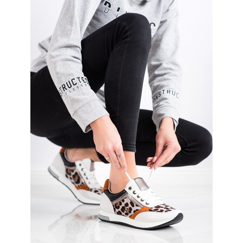 Kylie Modne tenisice bež bijela smeđa narančasta zlatni 1