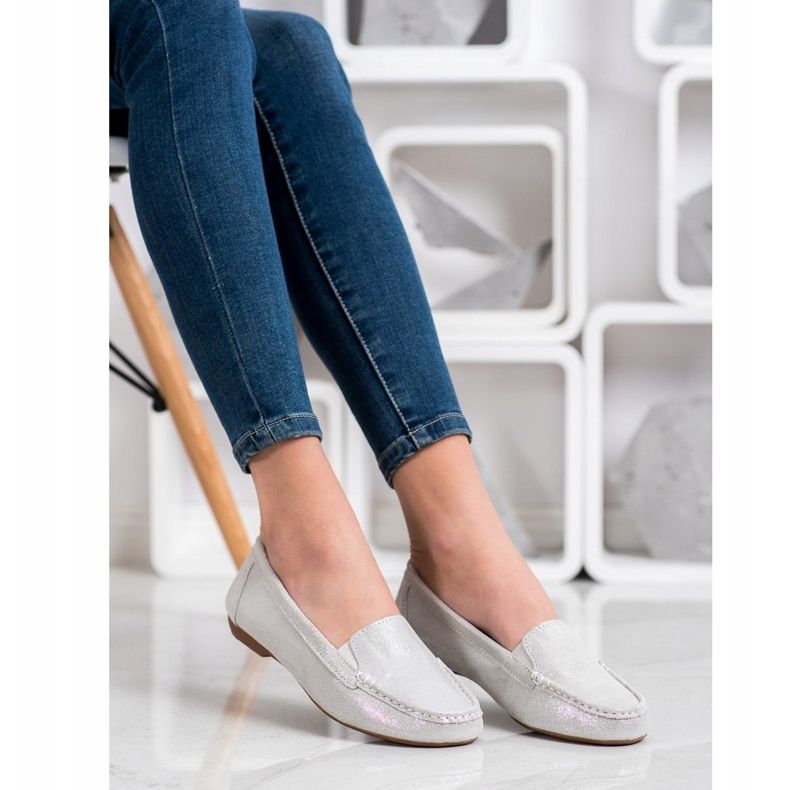 Filippo Sjajne kožne natikače srebro 1