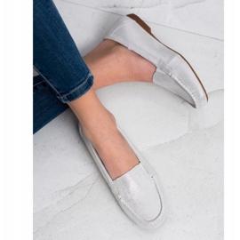 Filippo Sjajne kožne natikače srebro 2