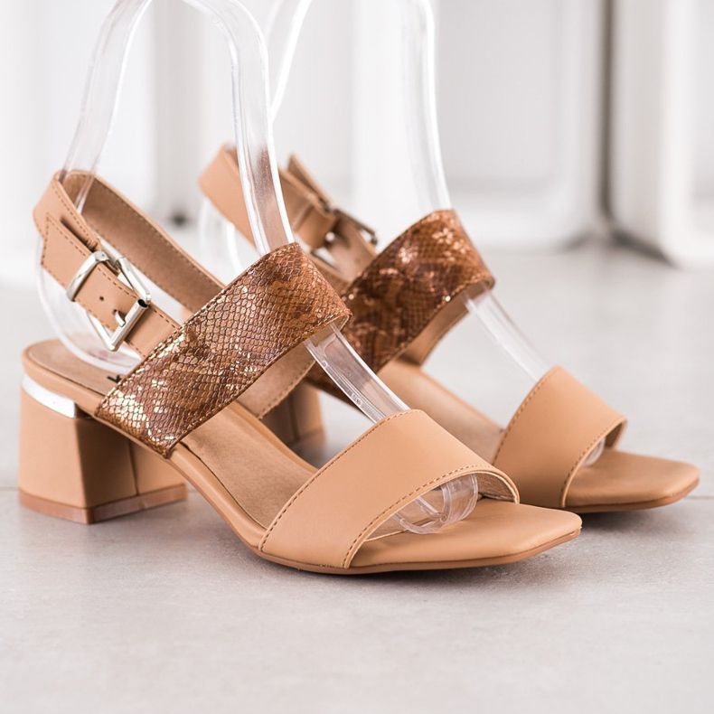 Kylie Modne sandale na šanku smeđa 2