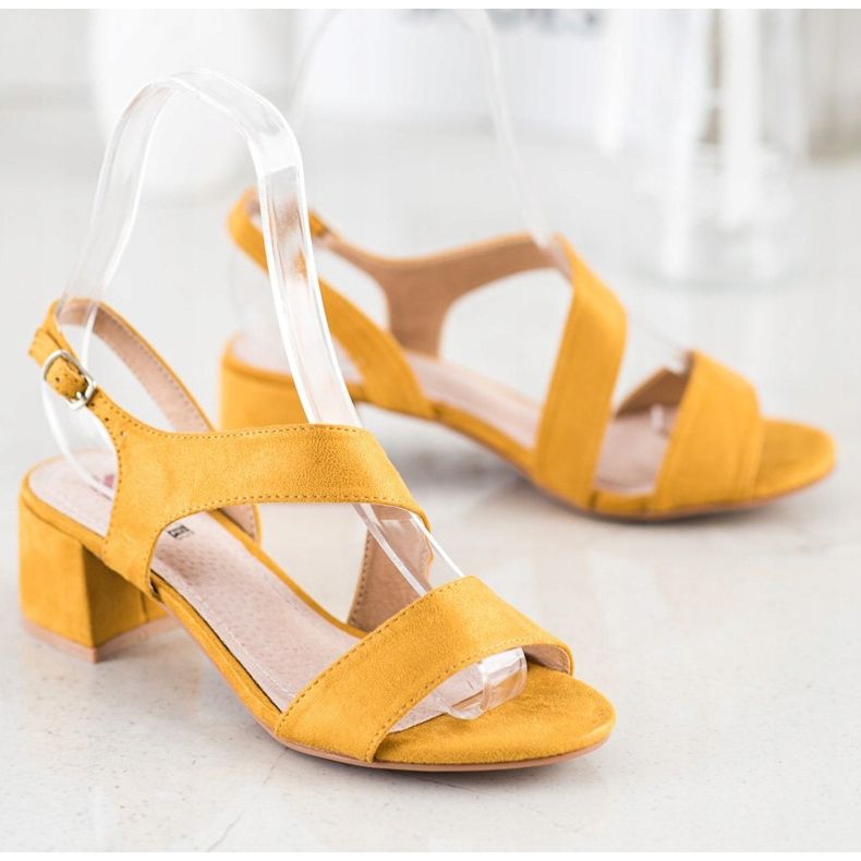 Kylie Žute sandale na niskoj šipki žuta boja 2