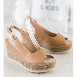 Sabatina Lagane sandale na klin smeđa 1