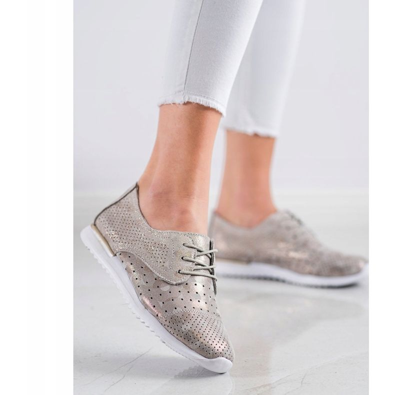 Kylie Ažurne kožne cipele smeđa raznobojna 1