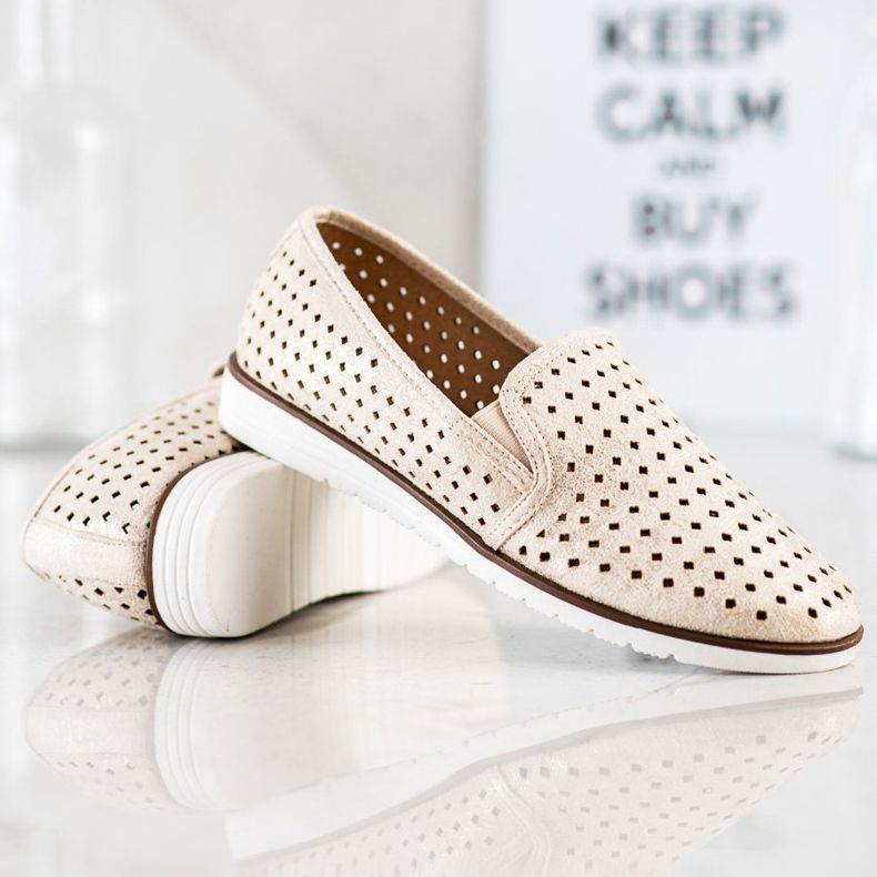 Kylie Sjajni ažurni sliponi zlatni 1