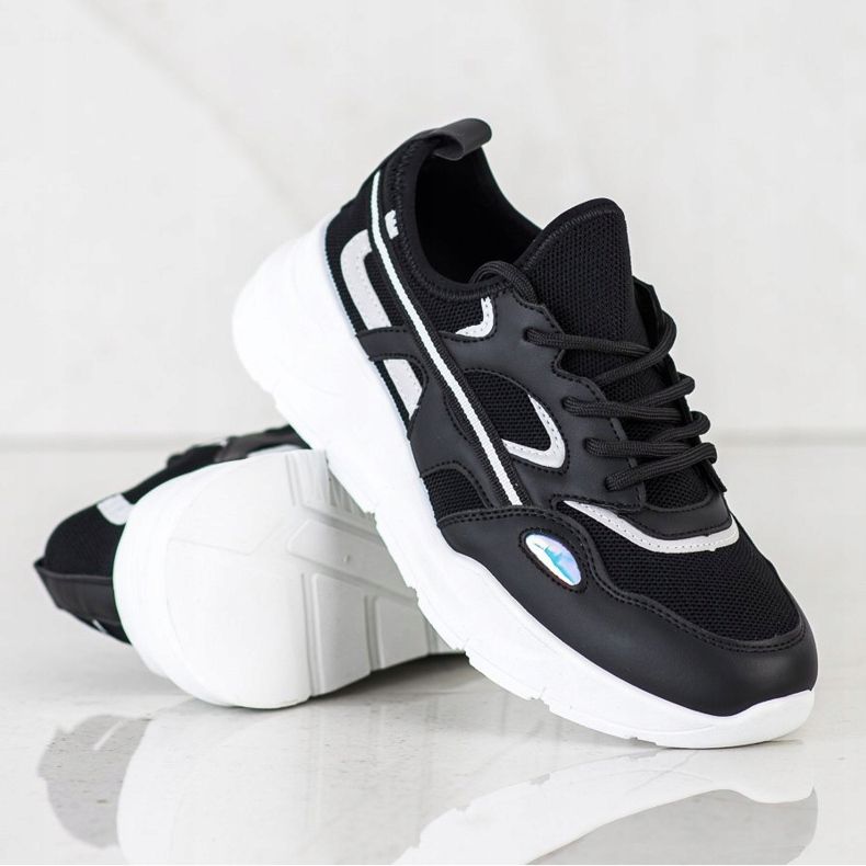 SHELOVET Ležerne crne tenisice crno 1