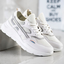 SHELOVET Ležerne bijele tenisice bijela siva 1