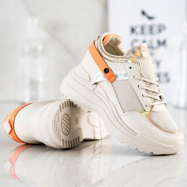 Marquiz Tenisice na klin bež narančasta zlatni 2