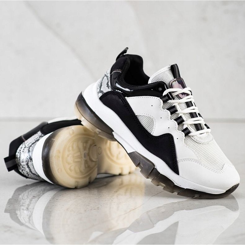 Ideal Shoes Tenisice na crnoj platformi bijela 2