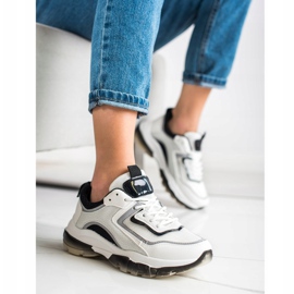 Ideal Shoes Tenisice sa umetkom sa sjajem bijela 1