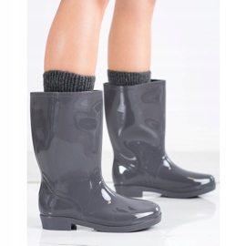 SHELOVET Shiny High Wellies siva 1