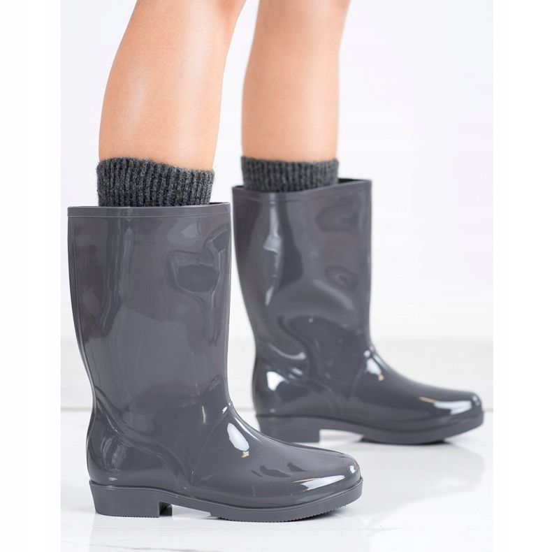 SHELOVET Shiny High Wellies siva 1