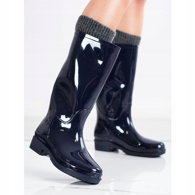 SHELOVET Galoše visokog sjaja tamnoplava 1