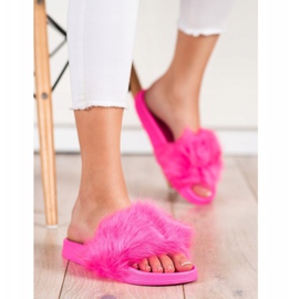 SHELOVET Gumene papuče s krznom ružičasta 2