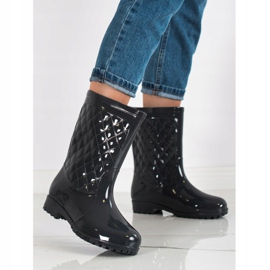 Bona Shiny Quilted Wellies crna 1