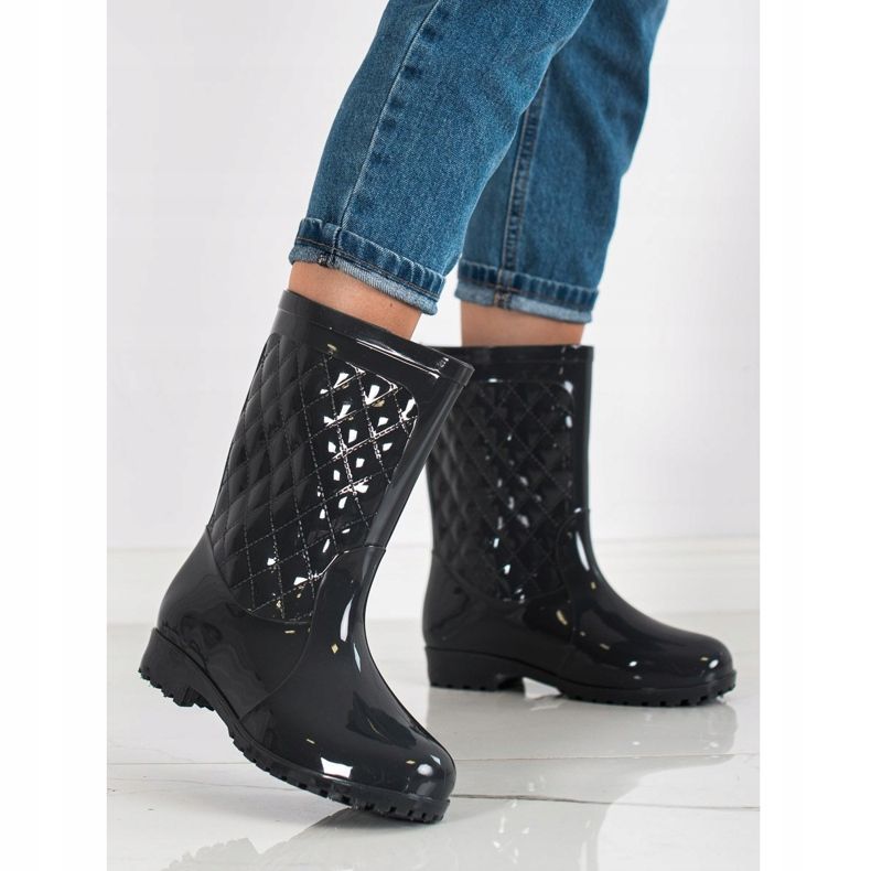 Bona Shiny Quilted Wellies crna 1