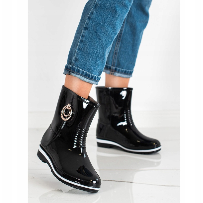 Bona Galoše sa zlatnim ukrasom crno 1