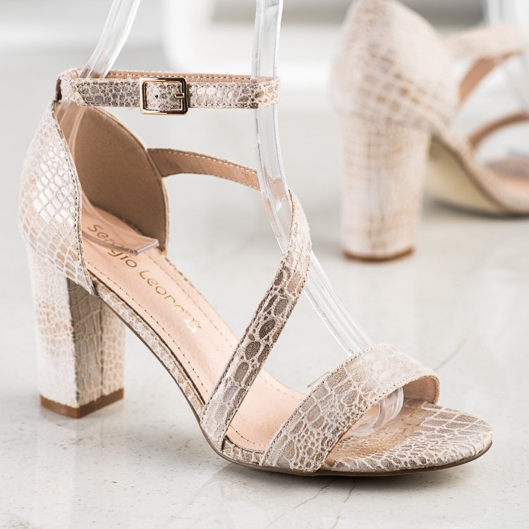 Sergio Leone sandale sa zmijskim printom zlatna 2