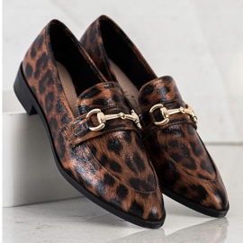 S. BARSKI Elegantne mokasine u špicu smeđa 1