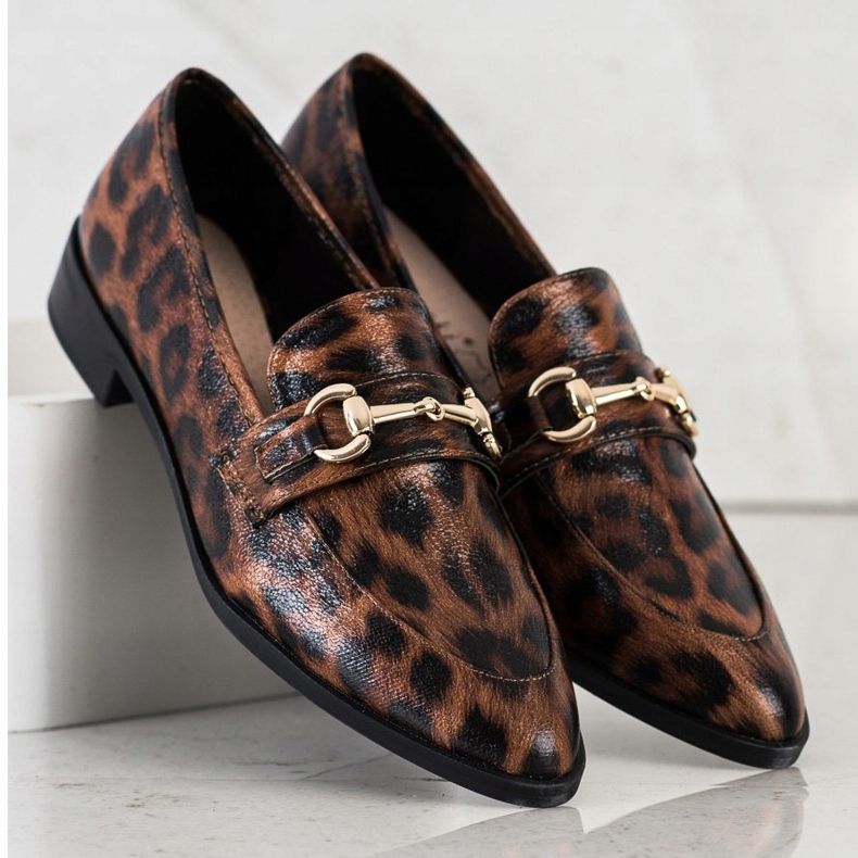 S. BARSKI Elegantne mokasine u špicu smeđa 1