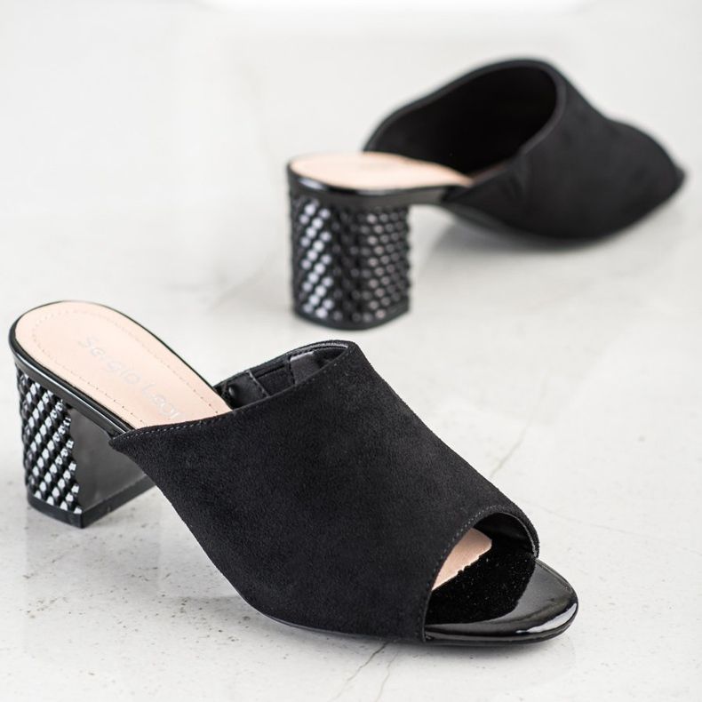 Elegantne papuče Sergio Leone crna 1