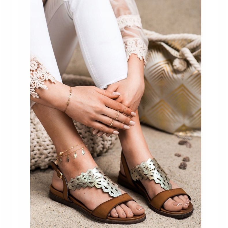 Modne sandale Sergio Leone smeđa 1