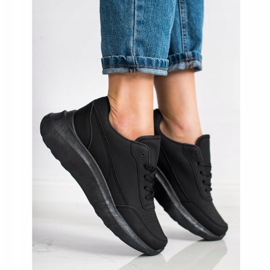 SHELOVET Klasične tenisice od eko kože crna 1