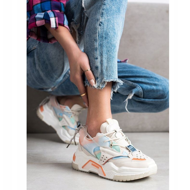 SHELOVET Šarene modne tenisice bež raznobojna 1