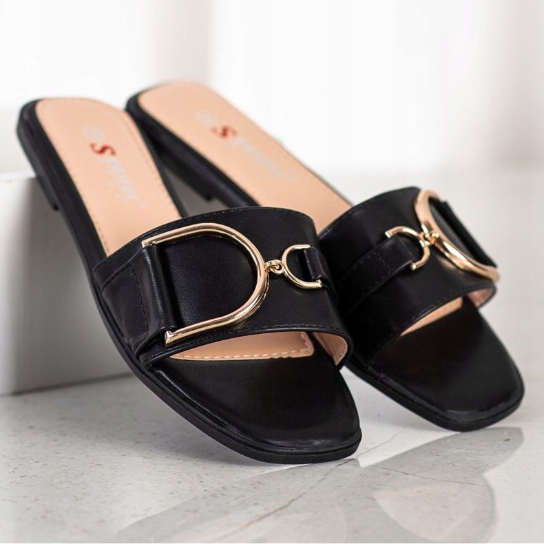 Seastar Elegantne papuče s ukrasom crna 1