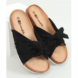 Crne WS11 Crne pamučne papuče od pluta crna 1