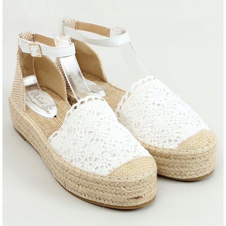 Espadrile od bijele čipke 888-85 Bijele bijela 1