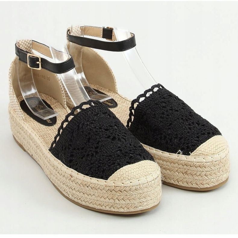 Espadrile od crne čipke 888-85 Crne crno 1