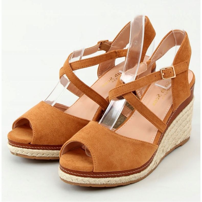 Espadrile deve s otvorenim prstima FG19 Camel smeđa 1
