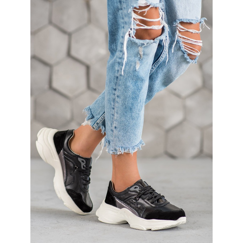 Vinceza Sportske cipele na vezanje crna 1