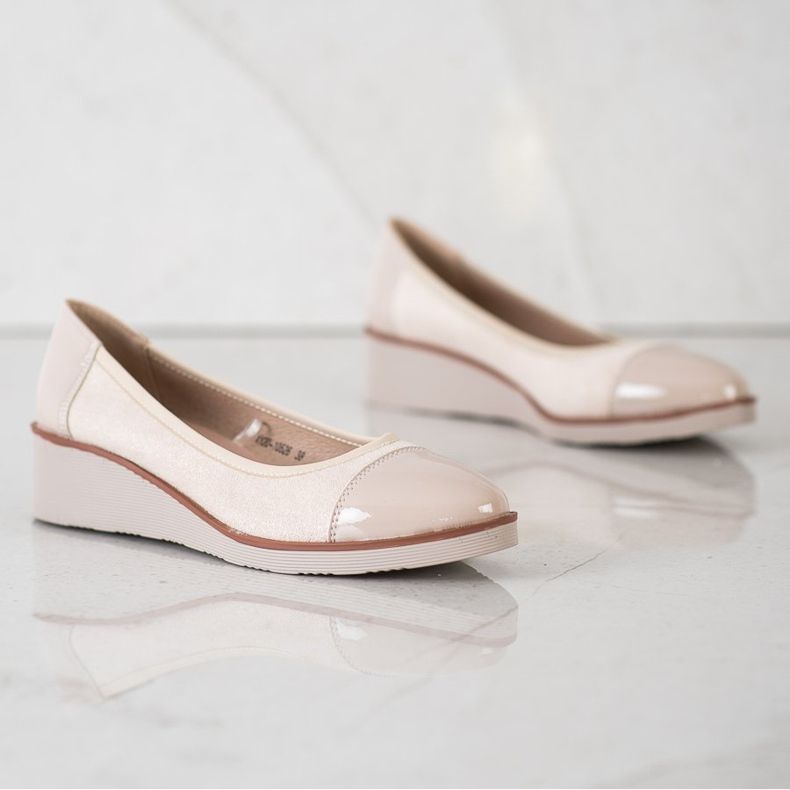 VINCEZA klinaste balerinke bež 1