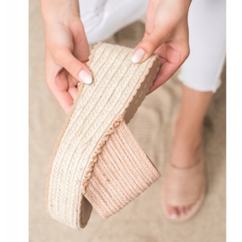 SHELOVET Sandale s pletenim klinom ružičasta 2