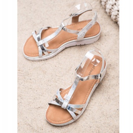 Small Swan Sandale s Holo efektom siva 1
