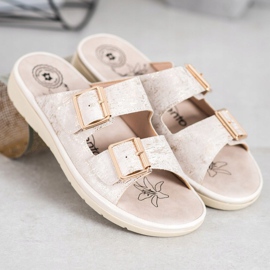 Evento Udobne papuče od eko kože smeđa 1