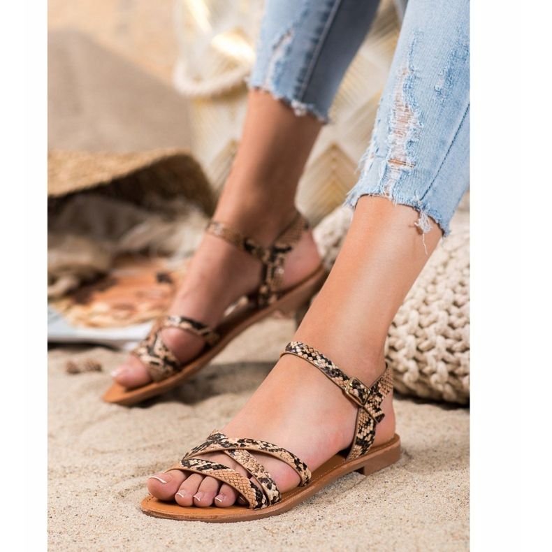 SHELOVET Sandale na ravnoj peti višebojan 1