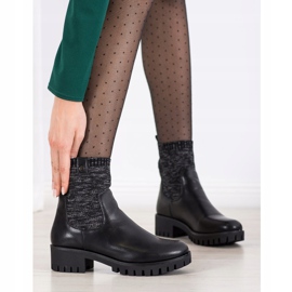 M.Daszyński Klizne čizme na platformi crno 1