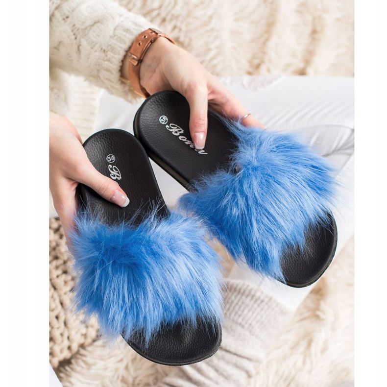 SHELOVET Elegantne papuče plava 2