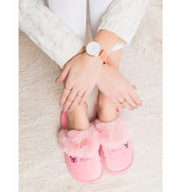 Bona Papuče s medvjeđim krznom ružičasta 1