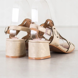 Kylie Elegantne sandale s ažur uzorkom bež 1