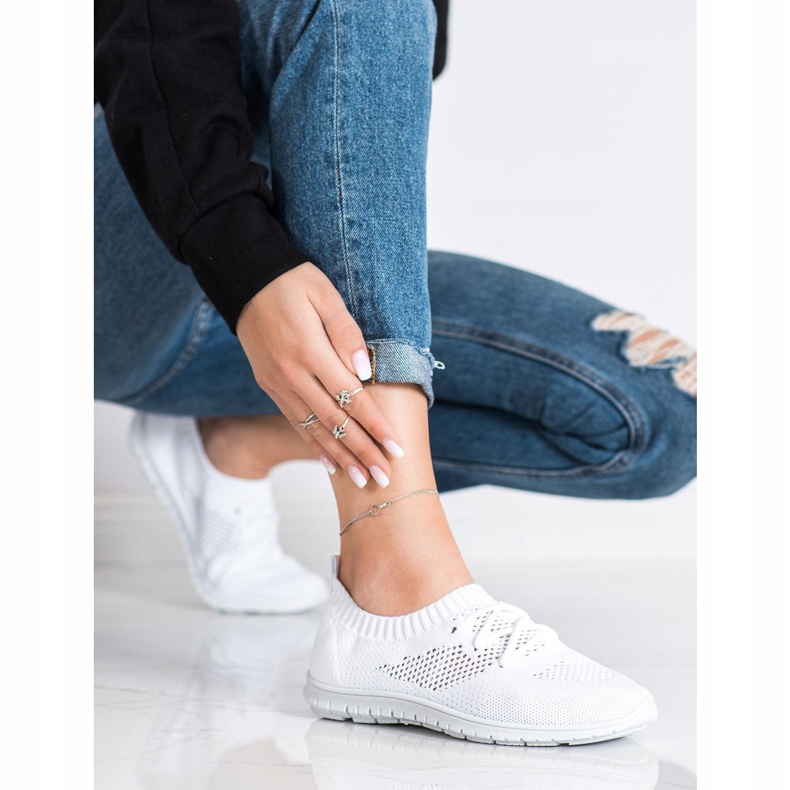 SHELOVET Bijele ažurne tenisice bijela 2