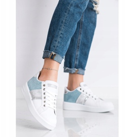 SHELOVET Sportske cipele s umetkom od antilopa bijela plava 1