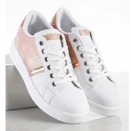 SHELOVET Sportske cipele s umetkom od antilopa bijela ružičasta 2