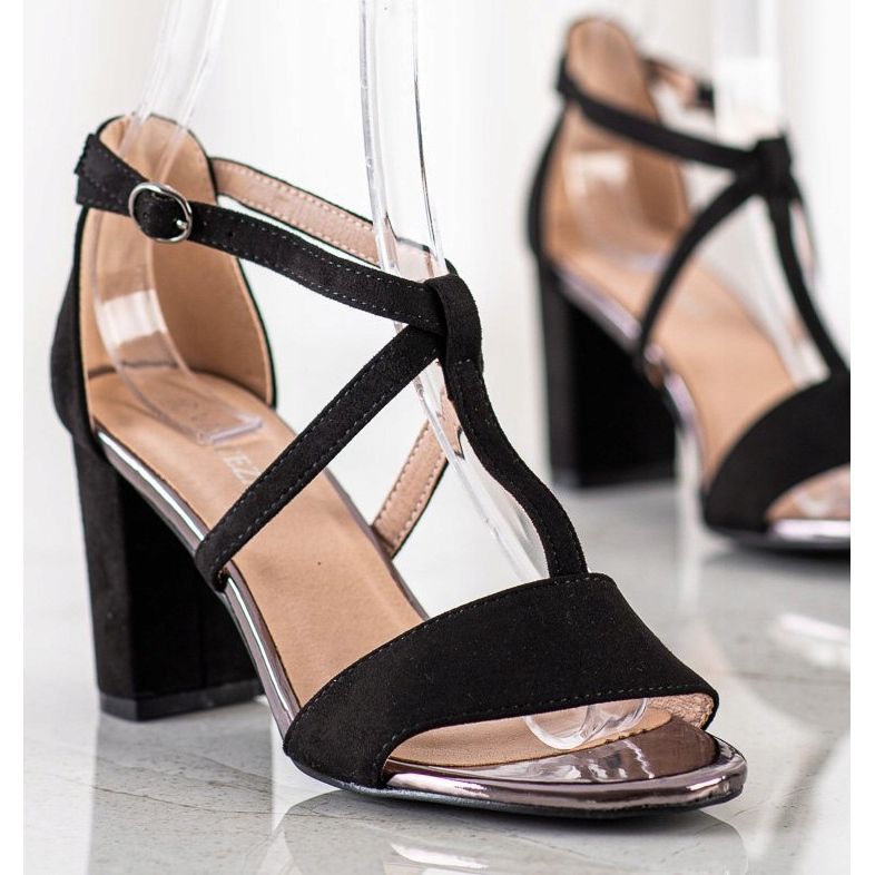 Elegantne sandale na VINCEZA šanku crno 1