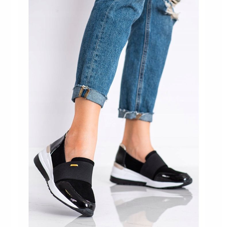 Goodin Crne kožne tenisice crna 1